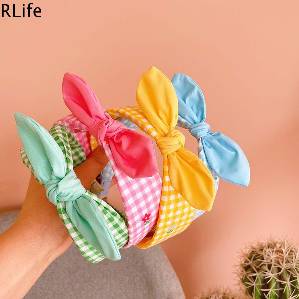 RLIFE Hàn Quốc Trẻ em Tóc Phụ Kiện Hoa Mũ nón Kẻ Sọc Hairband Bow Headband BOW Mũ Trẻ em Tóc Hoop