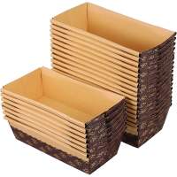 TIEZI STUDIO Party 25Pcs Rectangle Baking Kraft Toast Box Bread Tray Cake Liner Paper Loaf Pans
