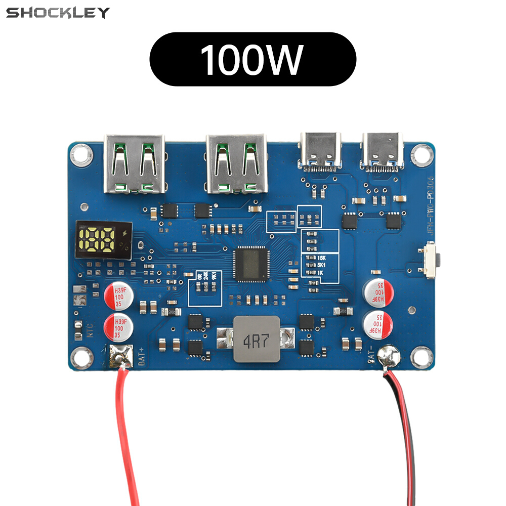 100W PD QC sạc dự phòng hai chiều nhanh chóng sạc sạc di động mô-đun tự làm sạc dự phòng 2-6S bảo vệ