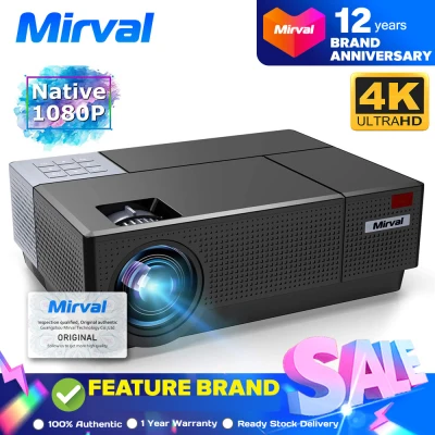 Mirval YG660 Native 1080P Full HD 4K Projector Portable Beamer 6500 Lumens HDMI*2 Auto Keystone Home Cinema