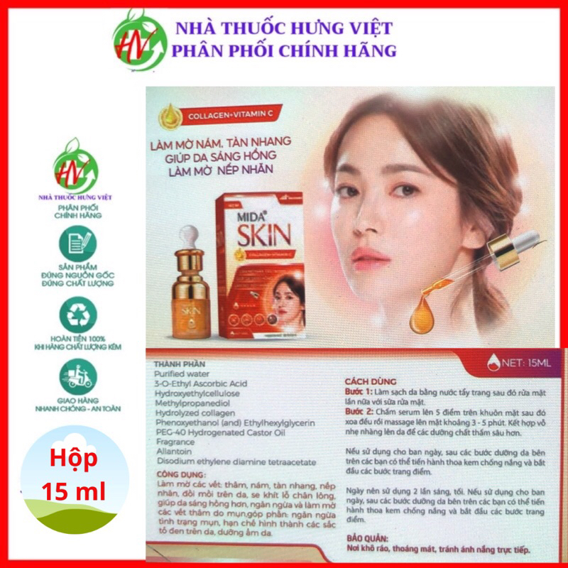 Serum Mida Skin Giảm Thâm Nám Tàn Nhang Giúp Sáng Hồng ( lọ 15ml)