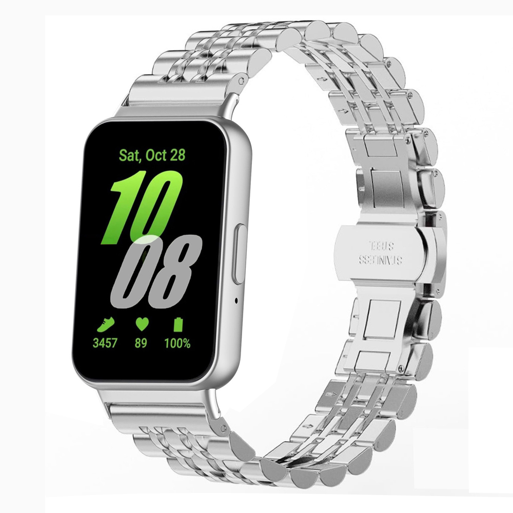 Samsung Galaxy fit3 kim loại thép không gỉ Khóa liền dây đeo bảy hạt Galaxy fit3 sm-r390 dây đeo thay thế