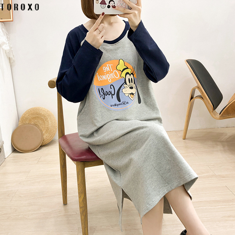 TOROXO Autumn Nursing Dress Mid-Length Nursing Sweater for Women - Malaysia