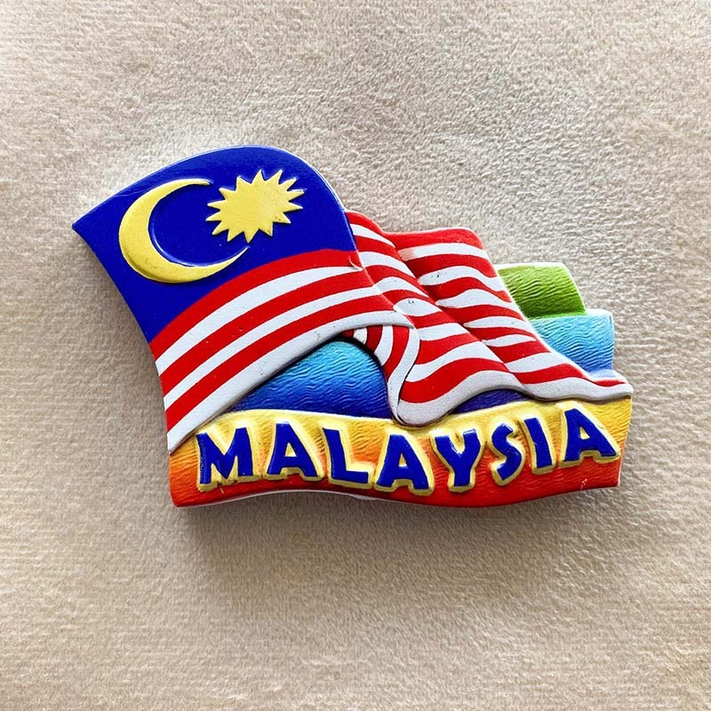 Malaysia Fridge Magnet Resin Souvenir Art Craft for Travel Memory