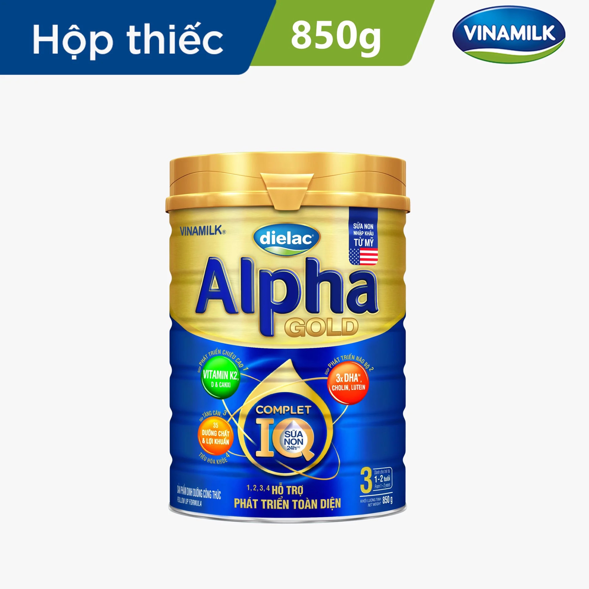 Sữa bột dielac alpha gold 3 - lon 850g date xa