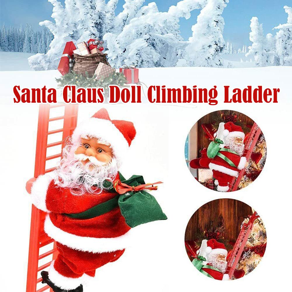 Cây giáng sinh treo Santa Claus âm nhạc điện leo trên sinh giáng thang đồ tiệc chơi Dây U5T8