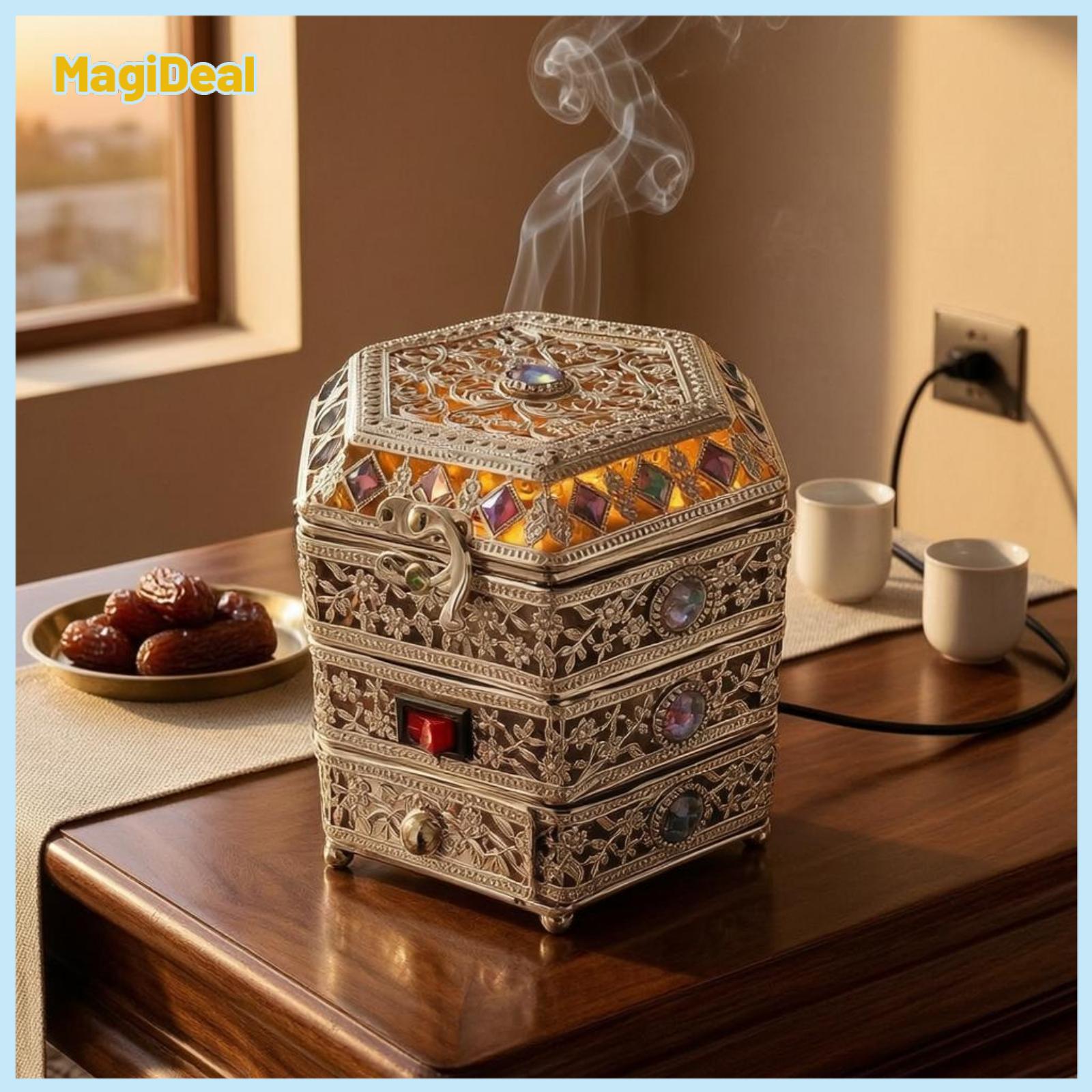Electric Incense Burner Filigree Metal Incense Burner Electric Censer No Unsealed Flame Home Fragrance Safe ราคา 2,663 บาท*ส่งฟรี