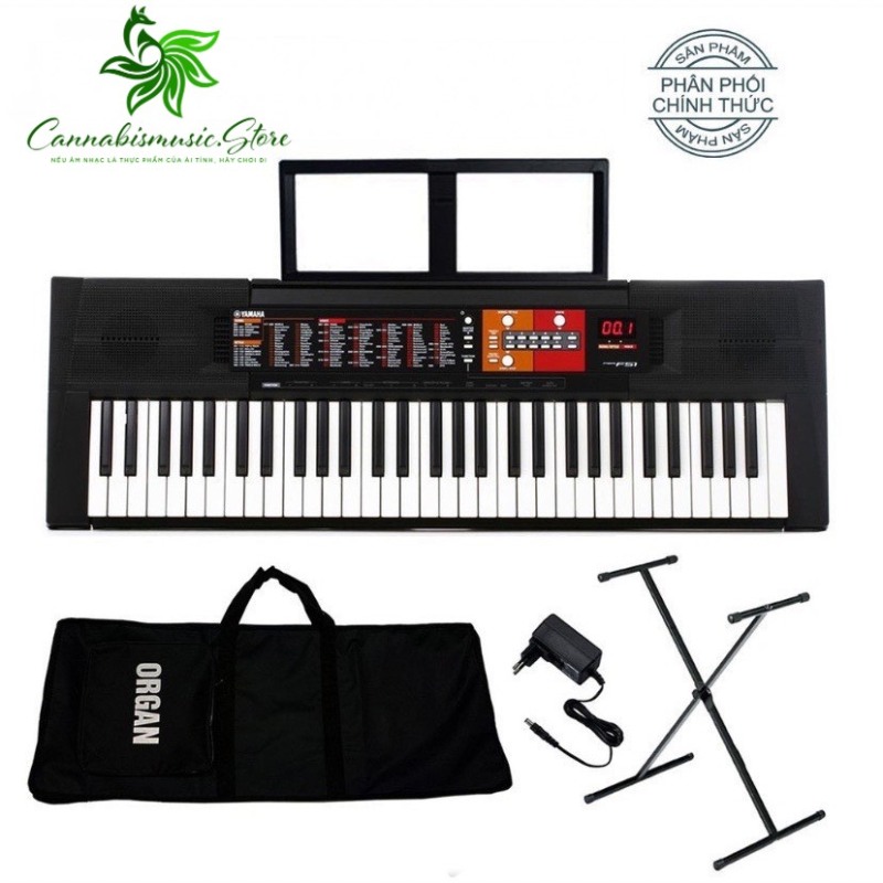 Bộ Đàn Organ Yamaha PSR-F51 - Keyboard PSR F51 - Đàn, Chân, Bao, Nguồn   - Có tem chống hàng giả bộ CA
