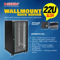KENIKA WALLMOUNTED RAK SERVER 22U 600*450*1000mm