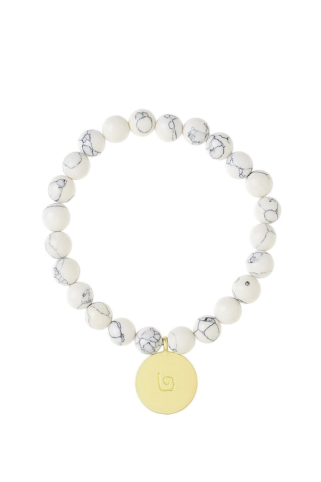 OLABEN Vòng tay chuỗi hạt mala trắng thiền định mạ vàng 18k TURAL MALA BRACELET