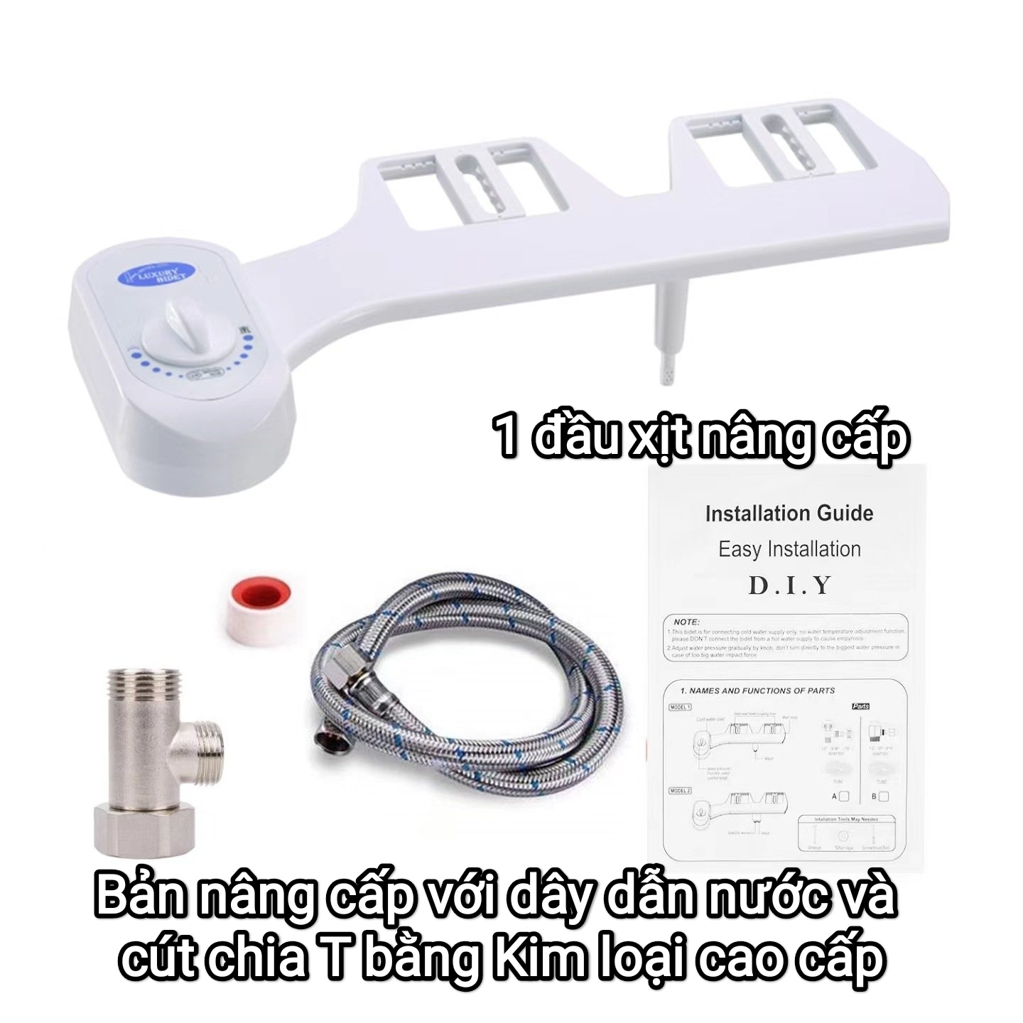 Thiết bị vệ sinh thông minh Bidet công nghệ Hàn Quốc, vòi rửa vệ sinh thông minh Bidet 1 vòi phun, bảo hành 3 năm