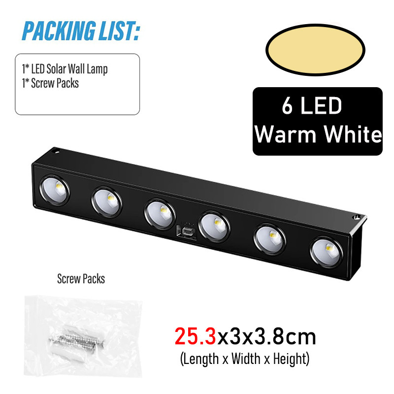 【2-Day Delivery】 10 LED Solar Light Wall Light 300W Solar Wall Lamp outdoor Waterproof Automatic Sensor Warm Fence Lamp for Courtyard