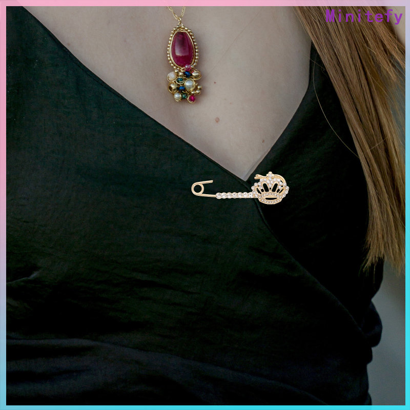 Minitefy 3PCS Crown Pin Pin Rhinestone Pin Pin Safety Pin Cardigan Shawl Pin For Women