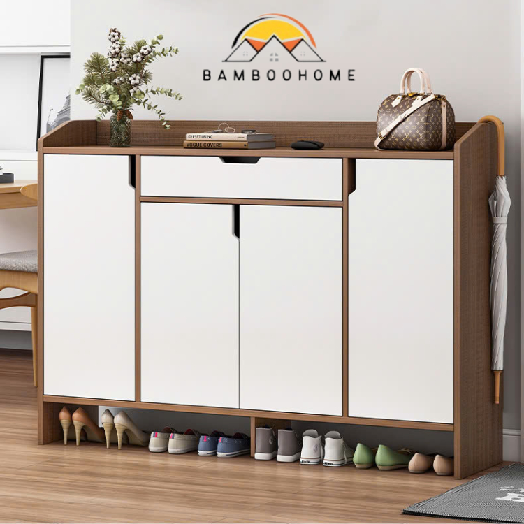 Tủ đựng giày gỗ nhiều ngăn BAMBOOHOME Chất liệu gỗ MDF, thiết kế gọn gàng, hiện đại