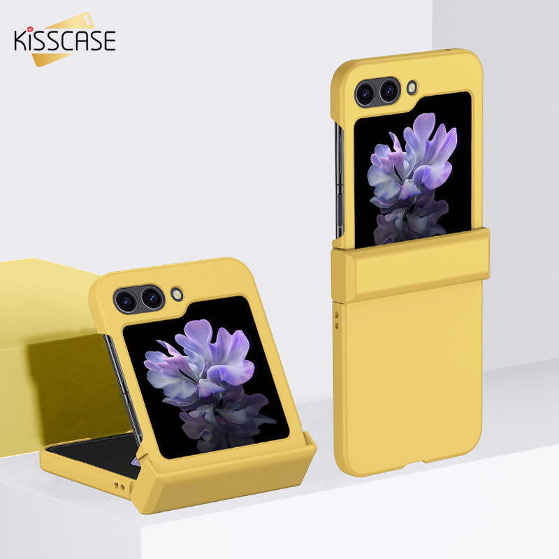 Kisscase Macaron Ốp điện thoại cho Samsung mờ Galaxy Z lật 5 5G Ốp Chống Sốc Ốp nhựa PC cứng Hàng Mới Về