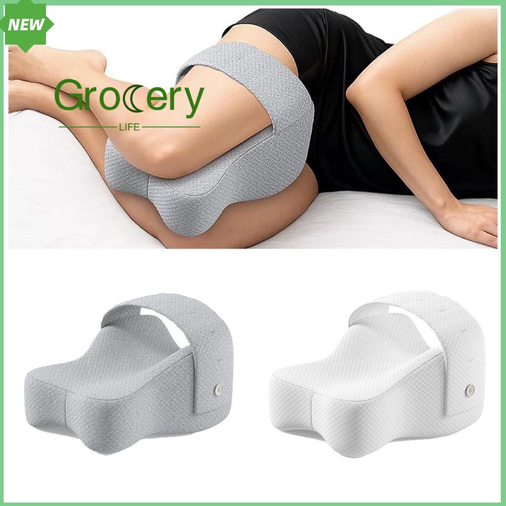 GROCERY LIFE với chỉnh sửa chân Gối đầu gối Màu sắc đồng nhất Dây đeo có thể điều chỉnh Gối chân Đã nâng cấp Gối định vị chân Giảm đau hông và chân