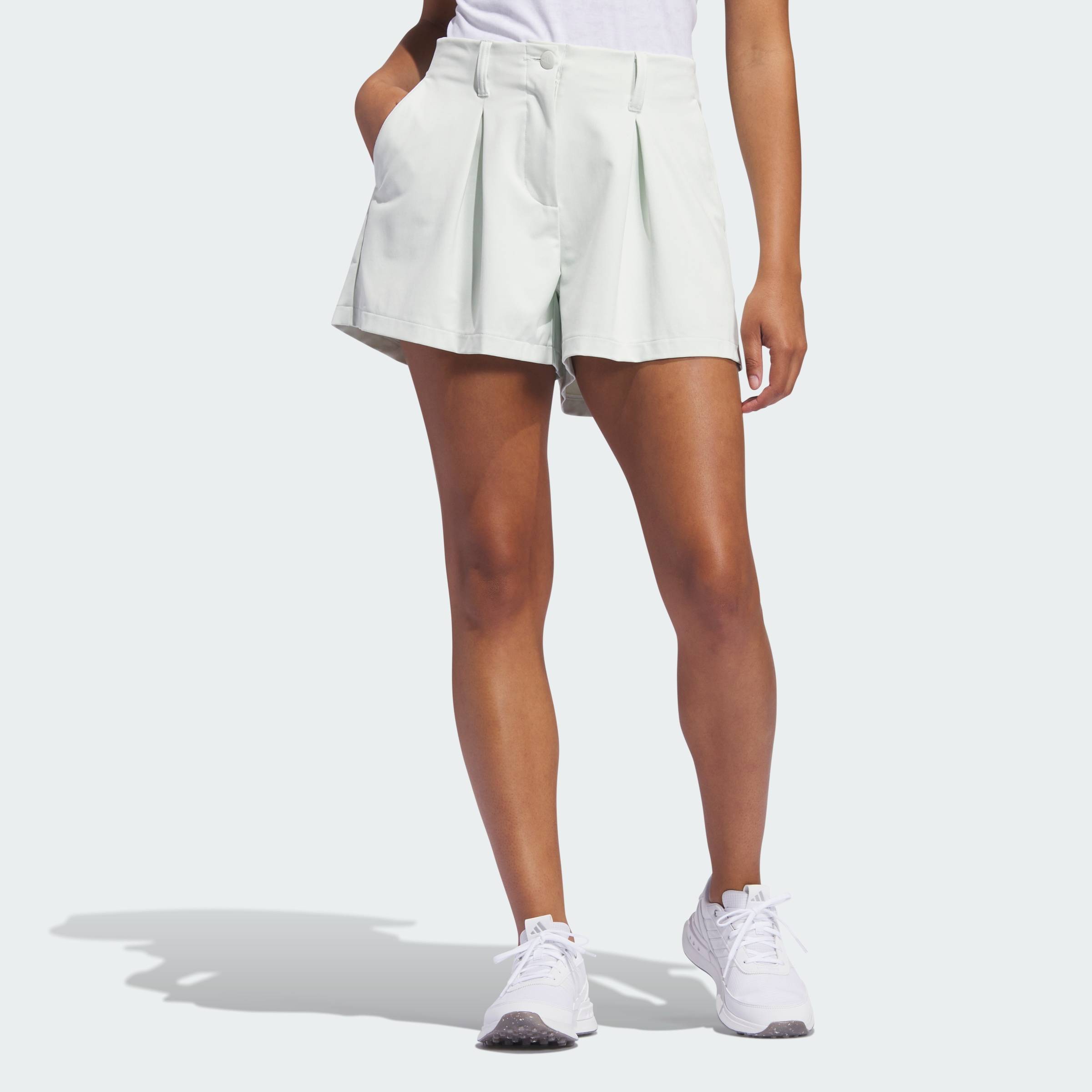 [0H-2H 15.7-VOUCHER 15%] adidas Đánh gôn Quần Short Xếp Ly Go-To Nữ màu xanh lá IP8669