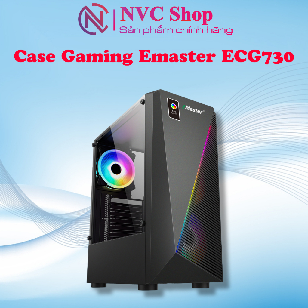 Case Gaming ATX Emaster ECG730 Chưa Kèm Fan mặt hông kính cường lực - NVC