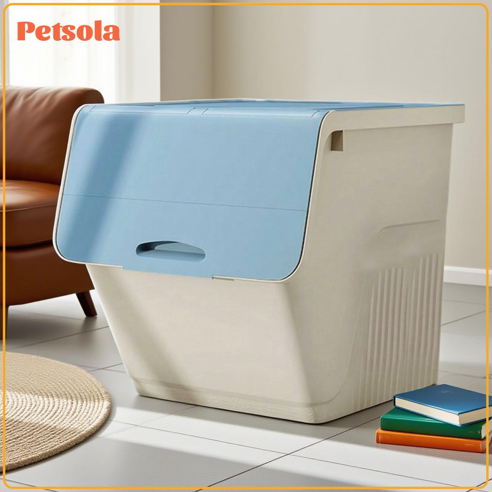 ของใช้แม่และเด็ก PETSOLA Toy Storage Organizer Kids Toy Box Portable Sturdy Home Decoration with Lid Storage Chests for Nursery Boys Girls Kids Room