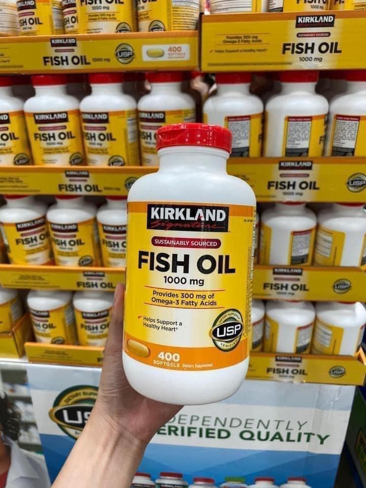 Viên uống Dầu cá Kirkland Signature Omega-3 Fish oil 400 Viên nhập từ Mỹ