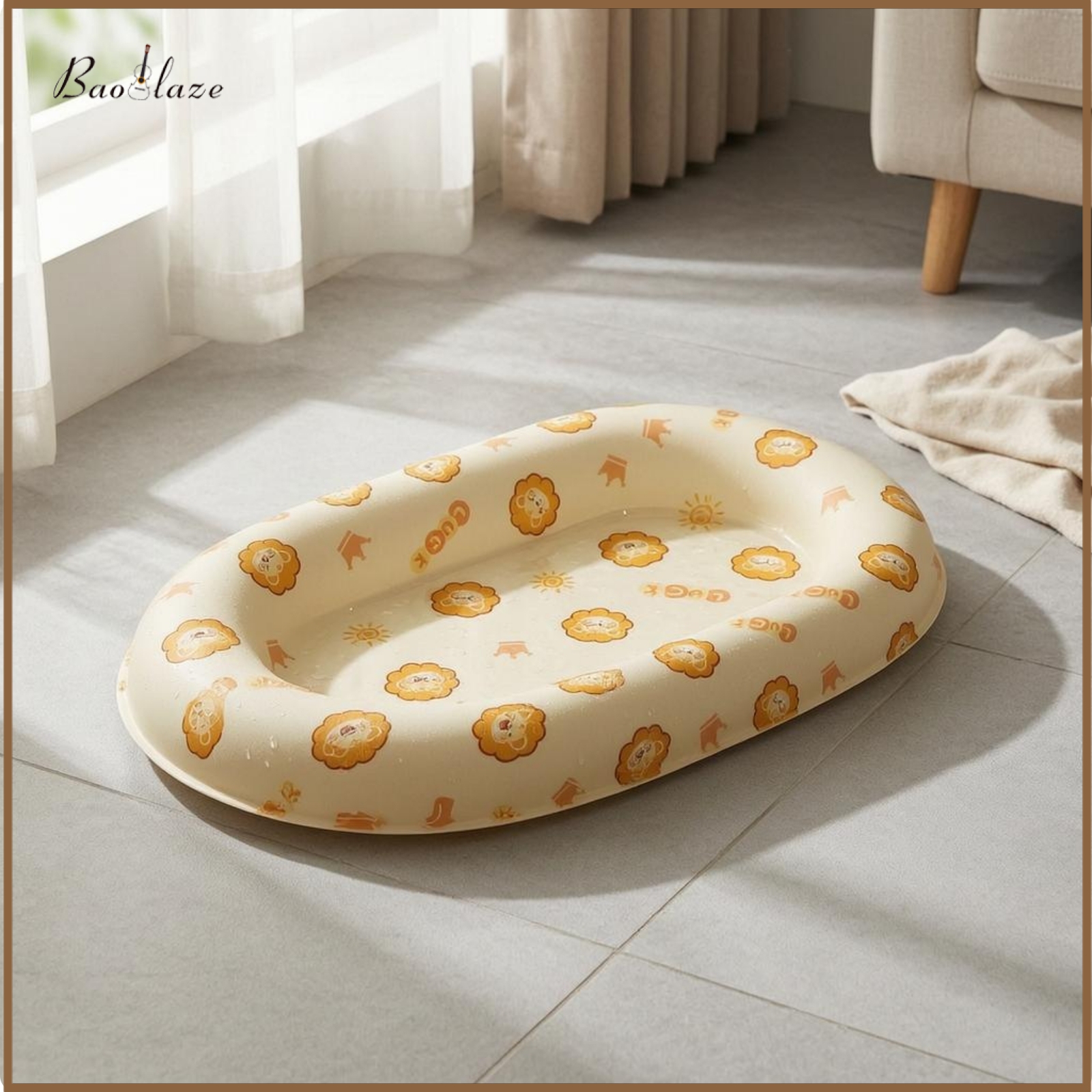 Baoblaze Recessed Oval Rim Dog Bed Washable Oval Cooling Pet Bed Padded for Summer, Warm Weather ราคา 2,049 บาท*ส่งฟรี