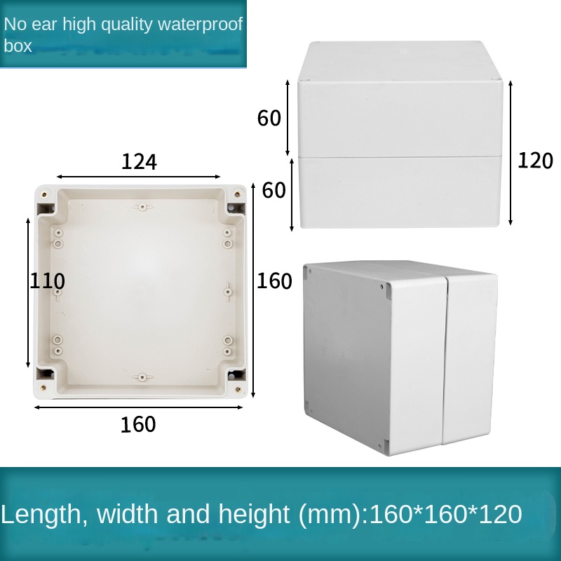 Vỏ Nhựa Chống Nước 160x160x120 mm | Kehua F-type Xám Công Nghiệp IP65 Hộp Tủ Điều Khiển Tự Động Hóa Công Nghiệp