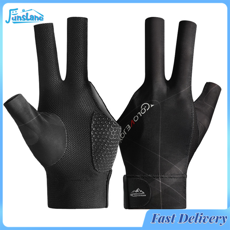 FunsLane Professional Snooker Billiard Glove Breathable Non-slip Wear-resistant Split-finger Billiard Training Gloves Accessories
