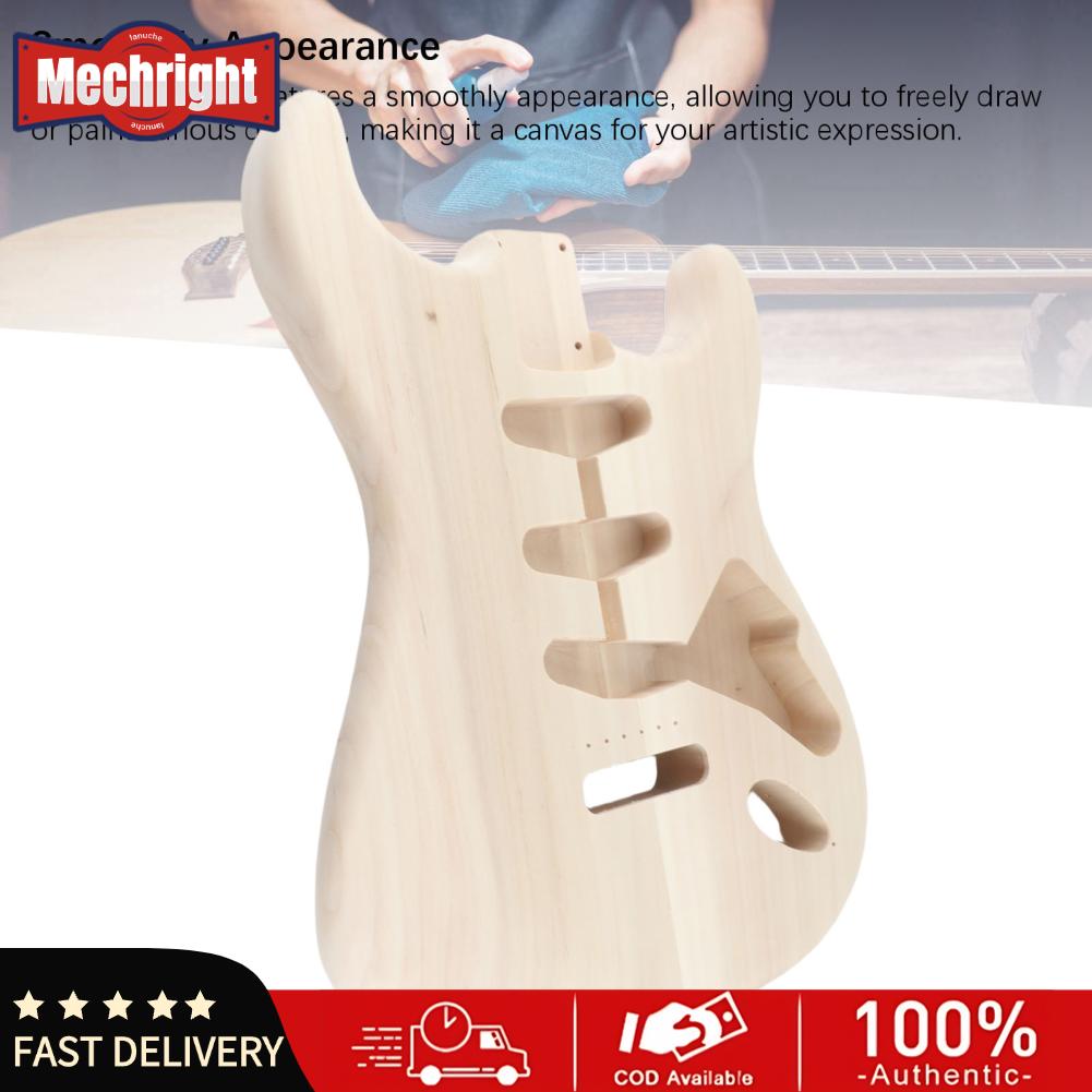 Mechright Unfinished Electric Guitar Blank Walnut Wood Triple Single Pickup Hole Solid Wood Guitar Replacement for Custom Builders DIY Home Workshop Projects ราคา 2,955 บาท*ส่งฟรี