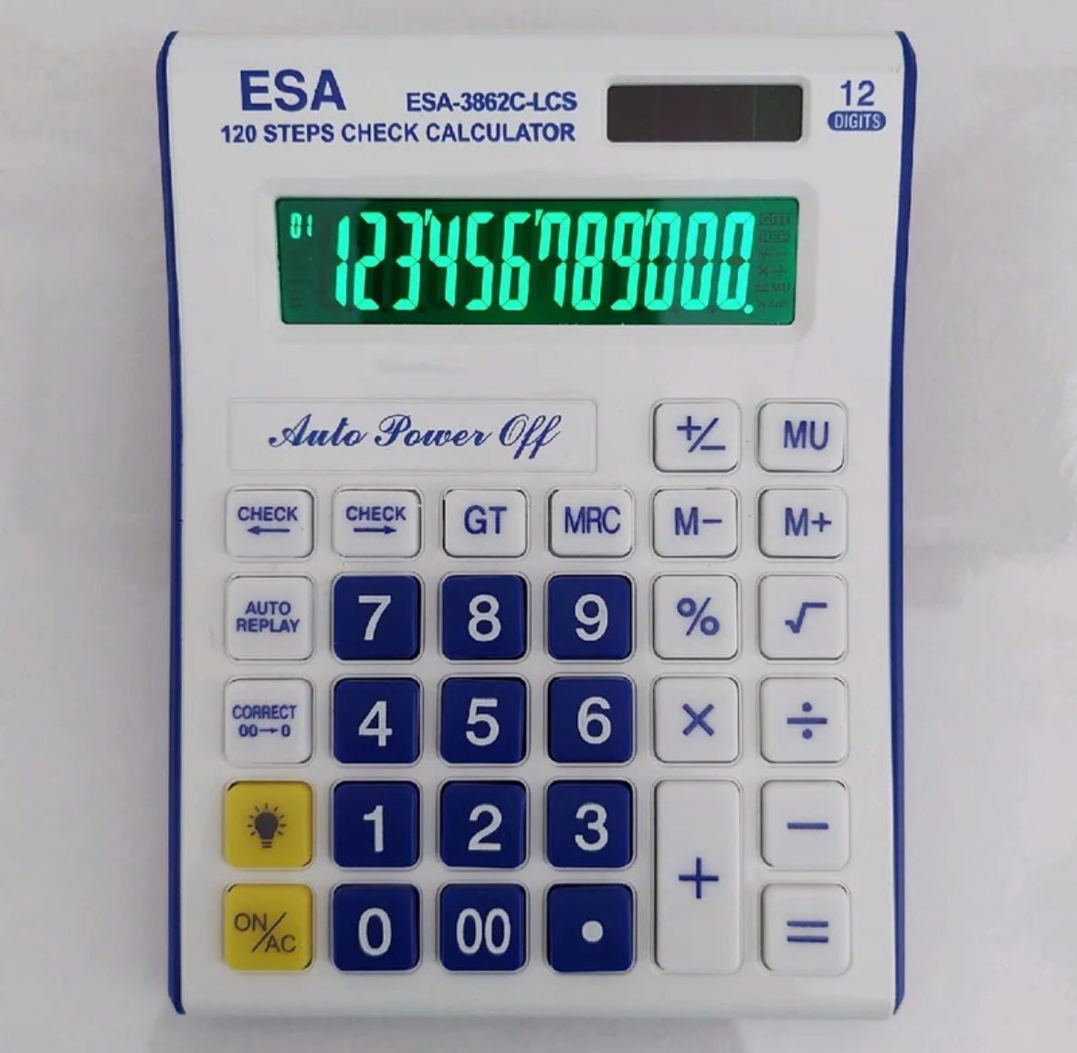 KALKULATOR LED ESA-3862 LCS | Kalkulator dagang layar LED 12 digit