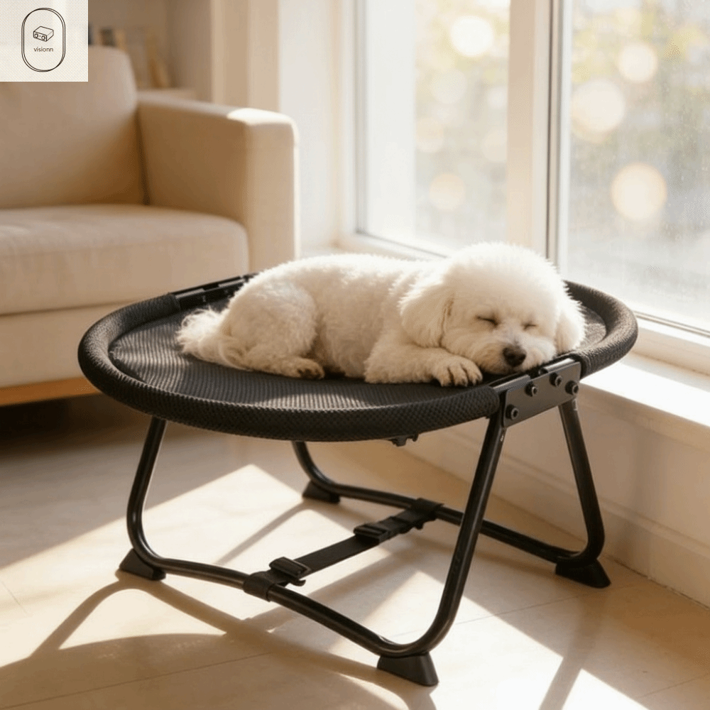VISIONN Lưới thoáng khí Giường nâng cao cho chó Có thể gấp lại Khung chắc chắn Giường Sofa Cho Mèo Ghế nằm cho mèo Hình bầu dục Nơi nghỉ mát cho chó Tất Cả Các Mùa
