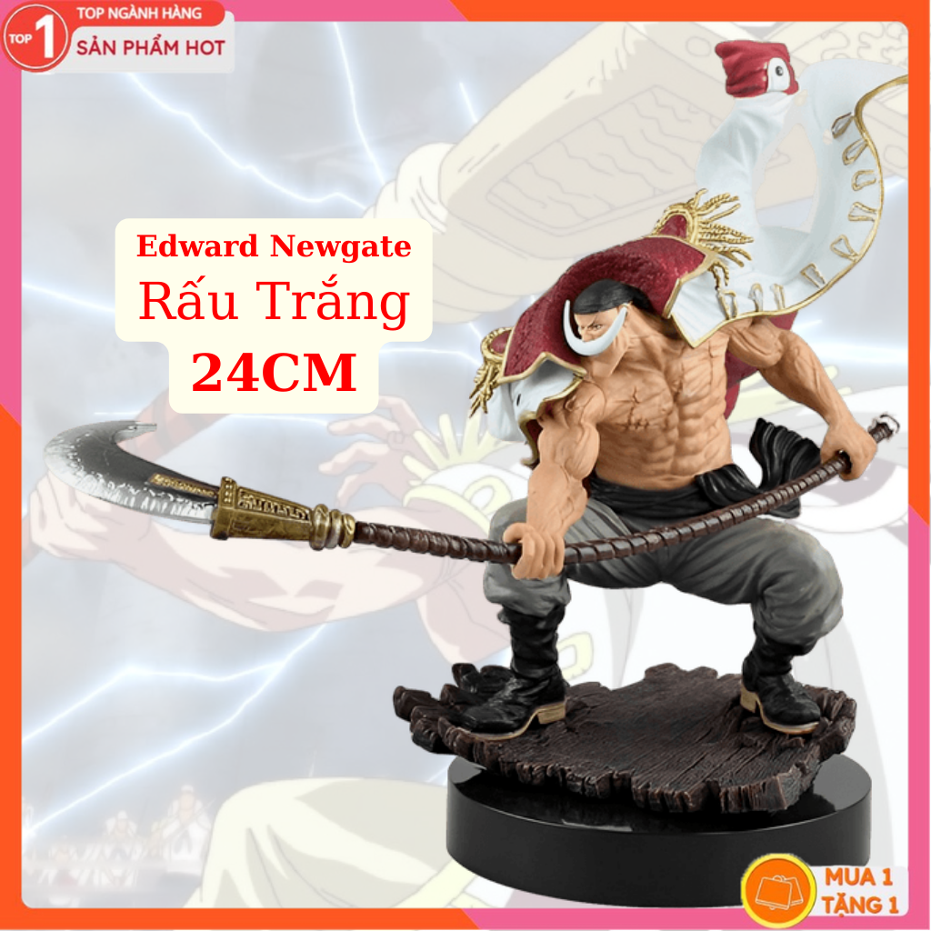 Mô hình râu trắng vung đao 24cm mô hình one piece cao cấp, figure mô hình anmie one piece luffy vua hải tặc