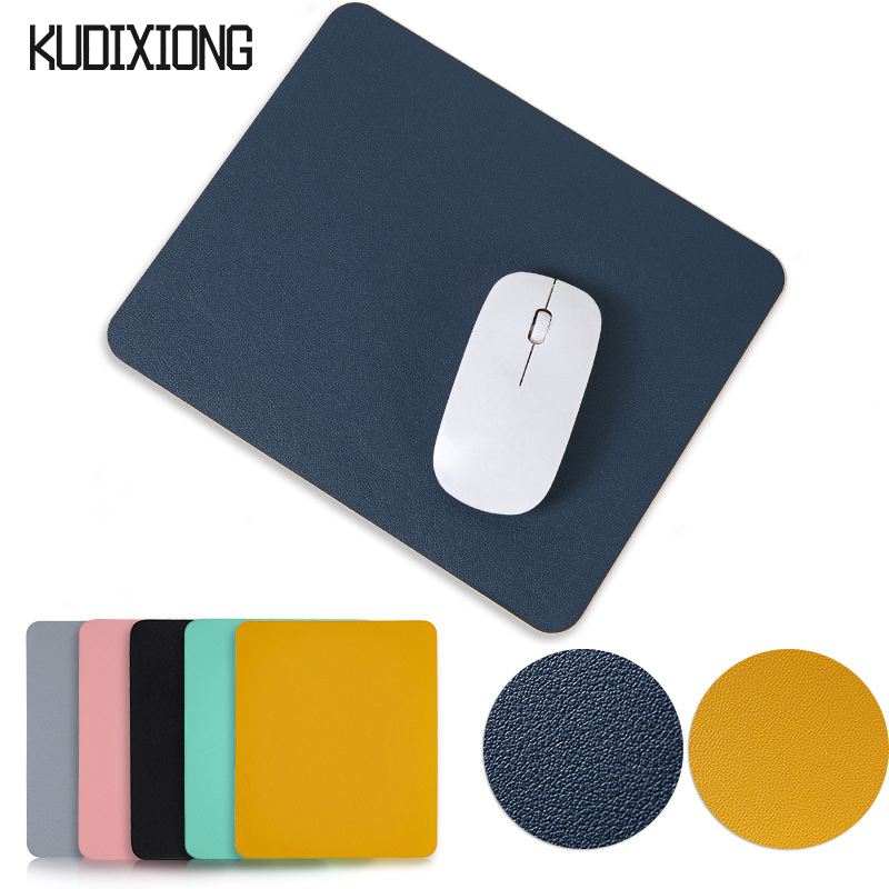  Kudixiong miếng lót chuột bằng da VUÔNG Miếng nhỏ màu trơn tấm lót để bàn máy tính xách tay Máy tính bảng lót da tay cầm chơi game nữ 