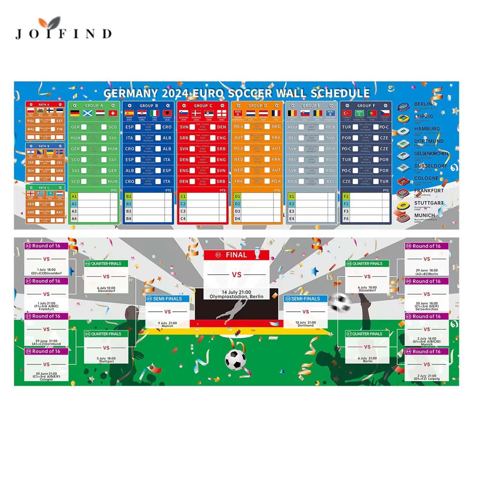 Homyl 2024 Euro Soccer Match Schedule Poster Soccer Match Schedule Poster for Home ราคา 409 บาท*ส่งฟรี