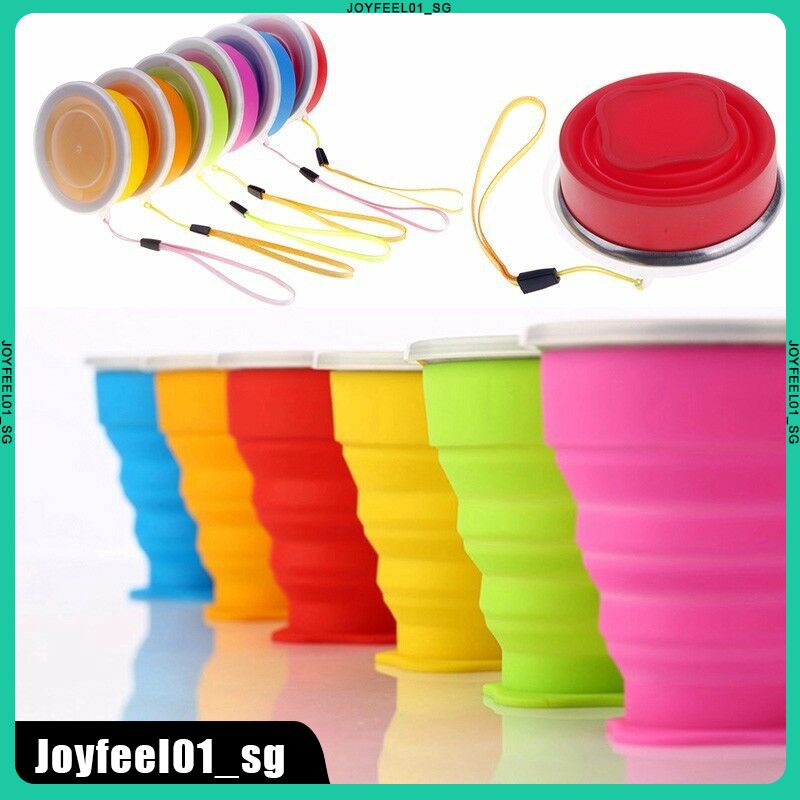 Outdoor Folding Water Cup Portable Silicone High Quality Retractable Eco Collapsible Cups For Travel Camping ราคา 5 บาท*ส่งฟรี
