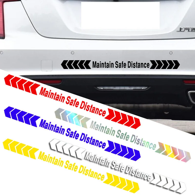 Rear bumper sticker to keep the car away from the English arrow reflective car sticker rear bumper glass decorative sticker