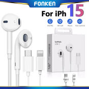 Fonken For iPhone Wired Earphone With Mic Type-C/iOS In-Ear Headset Music Earpbuds