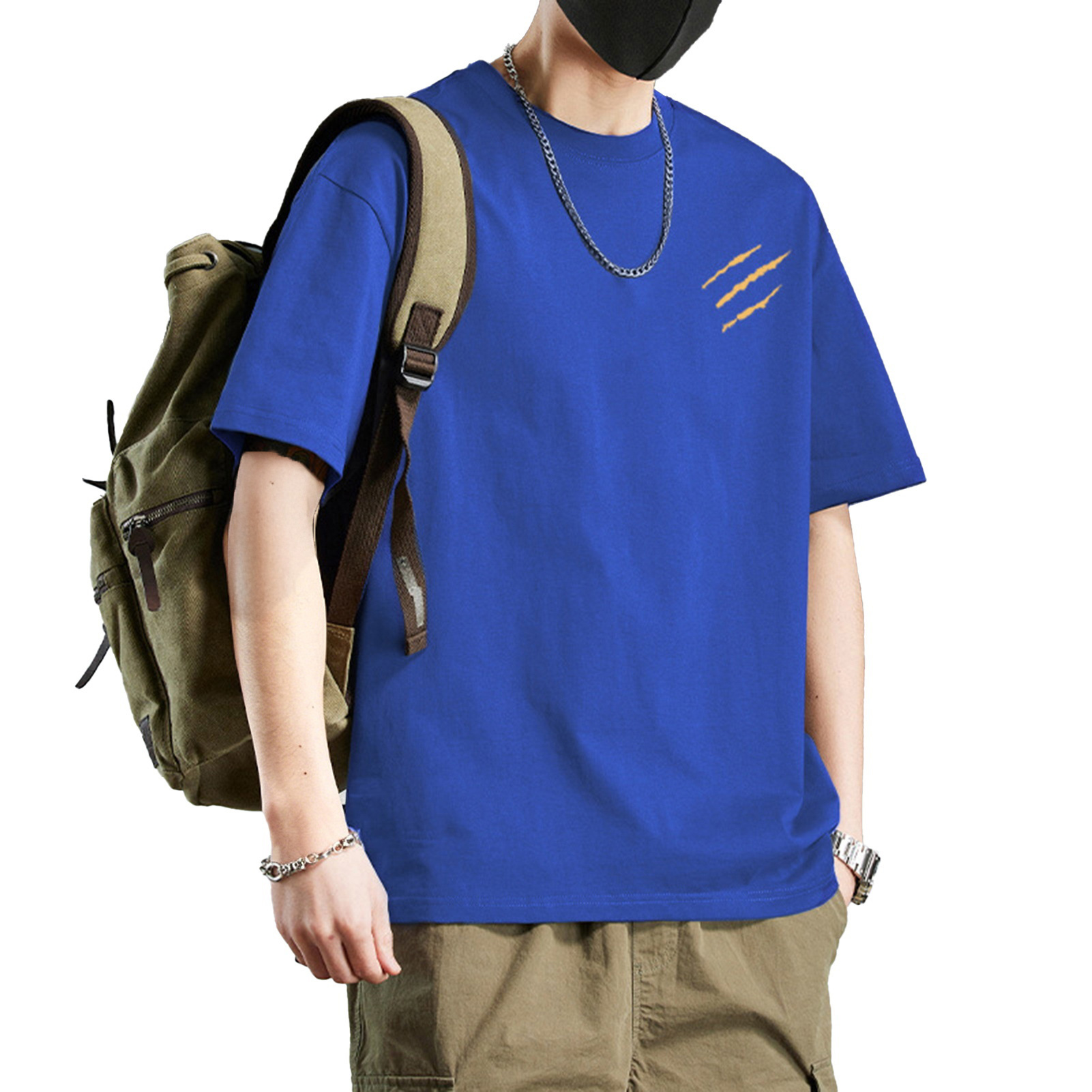 Men Casual Summer Tee Men T-shirt Men's Cotton Blend T-shirt Casual Solid Color Crew Neck Summer Tee Breathable Loose Fit Shirt for Daily Wear Beach Street Fashion - 1