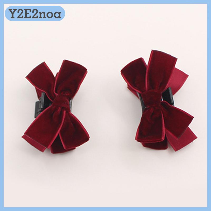 Y2E2noa 1 cái kẹp vuốt tóc Nhỏ Nơ ngọt ngào Kẹp tóc nơ nhung công chúa kẹp vuốt KẸP MŨ NÓN Phụ kiện 