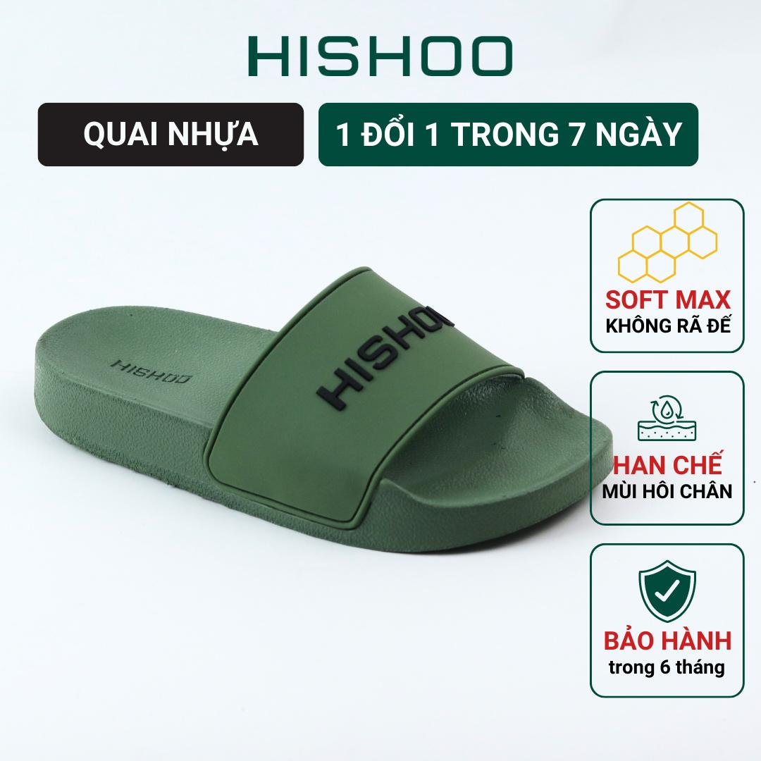 Dép quai ngang slipper quai nhựa Xanh Lá trẻ em cao cấp nam, nữ HISHOO siêu nhẹ thời trang size 36 - 46 N333