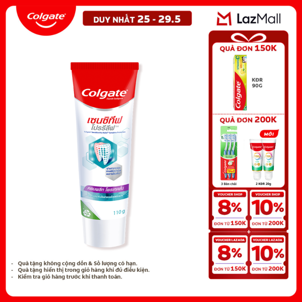 [Chỉ 25-29.5_X2 Voucher giảm 20%] Kem đánh răng Colgate ngăn ê buốt Sensitive Pro Relief bảo vệ toàn diện dành cho răng nhạy cảm 110g