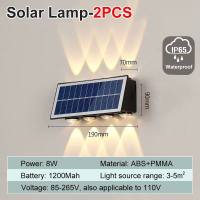 YOWXII Wall Light Solar Garden Light Outdoor Waterproof Solar Wall Light Automatic Sensor Wall Light Mini Solar LED Wall Light Outdoor Waterproof Warm Garden Decoration LED Wall Lamp Fence Lights