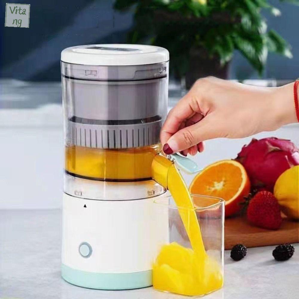 VITANG Với cáp USB Máy ép cam quýt Tự động Có thể sạc lại Máy ép nước trái cây Đa chức năng Di động Máy ép trái cây chạy điện Màu cam