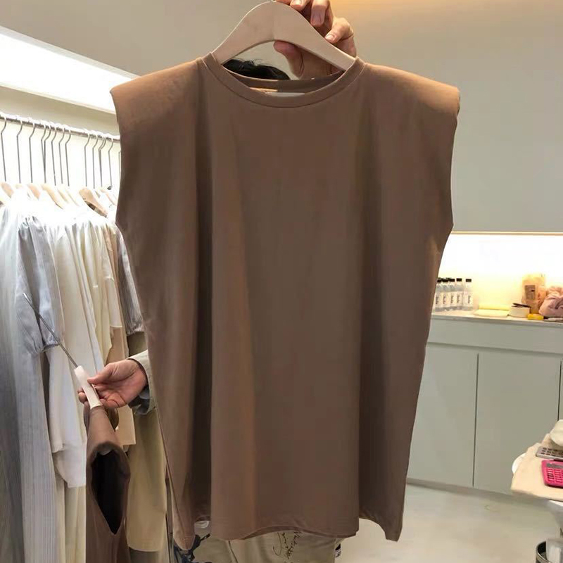 Null Rắn phụ nữ t Áo sơ mi không tay o cổ lỏng thời trang TEE Áo sơ mi Tops