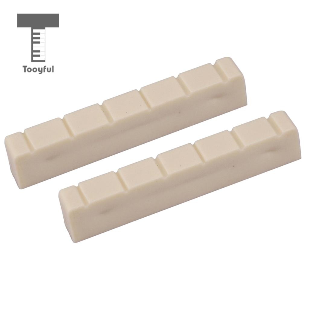 Tooyful 2Pcs Plastic 48mm Classical Classic Guitar Nuts 6 String Bone Slotted Nut Guitar Parts Replacements