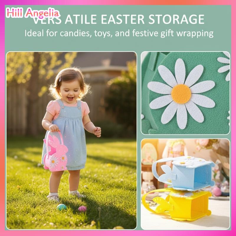 [Hill Angelia] Túi tote hình kẹo, giỏ đựng bằng nỉ mềm, túi quà tặng lễ Phục Sinh, túi thỏ 3D dùng để tặng quà hoặc tổ chức trò chơi tìm trứng trong tiệc Phục Sinh