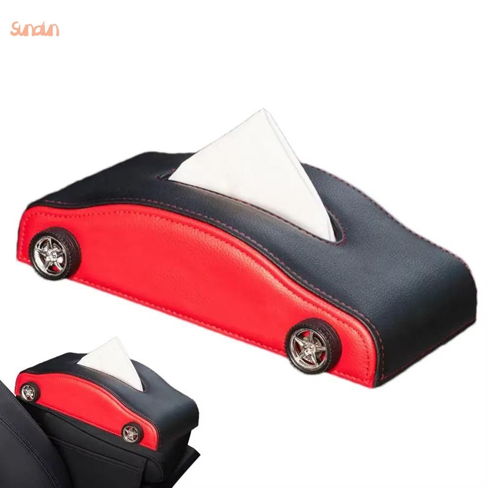 SUNDUN Lốp mô phỏng Hộp khăn giấy hình xe hơi Trang trí Sáng Tạo Hộp đựng khăn giấy bằng da cho xe h