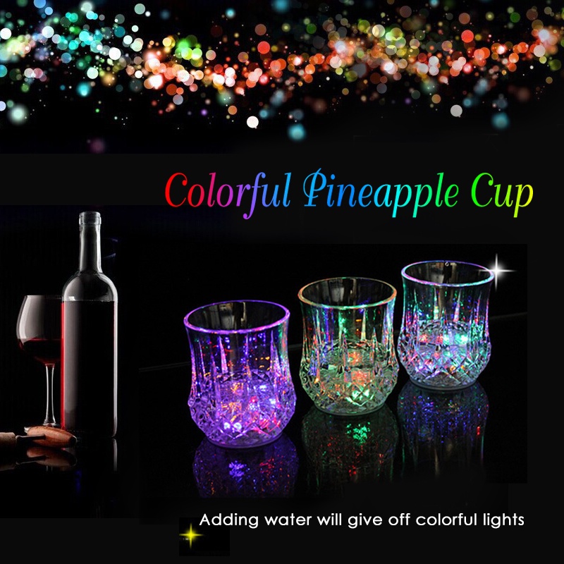 LED Flashing Glowing Cup Liquid Activated Light-up Wine Glass Cup For Party Bar Food Safety Mug Flashing Time Around 28 Hours ราคา 11 บาท*ส่งฟรี