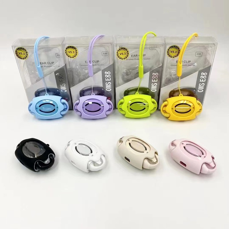 New E88 Earclip Bluetooth Digital Display Screen Transparent Waterproof Portable Sports Running OWS Wireless Earphone Replacement Earbuds ราคา 379,322 บาท*ส่งฟรี