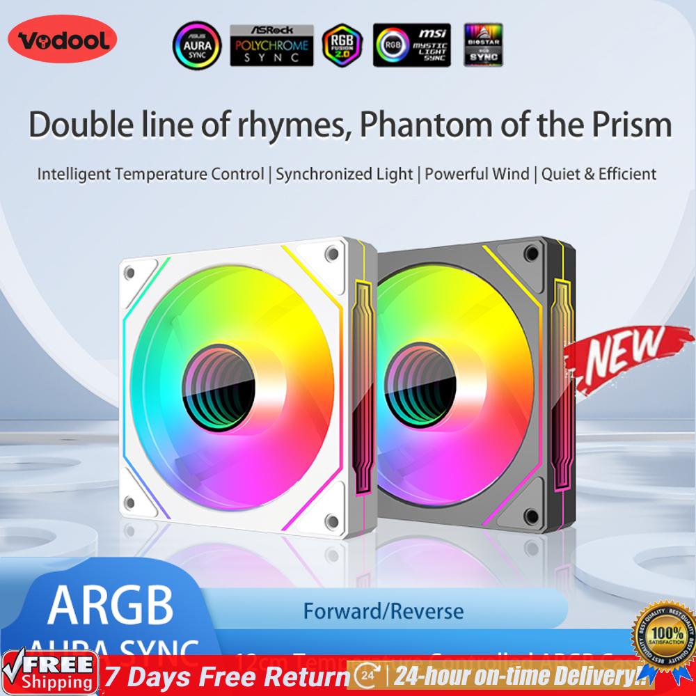 [Vodool Flagship Store]12ซม.ARGB 5V 3Pin 4พินPWMพัดลมแชสซีคอมพิวเตอร์Infinity Mirrorพัดลมระบายความร้อนที่เงียบสงบ800-1800 RPMสำหรับCPU Cooler/หม้อน้ำ ราคา 139 บาท*ส่งฟรี