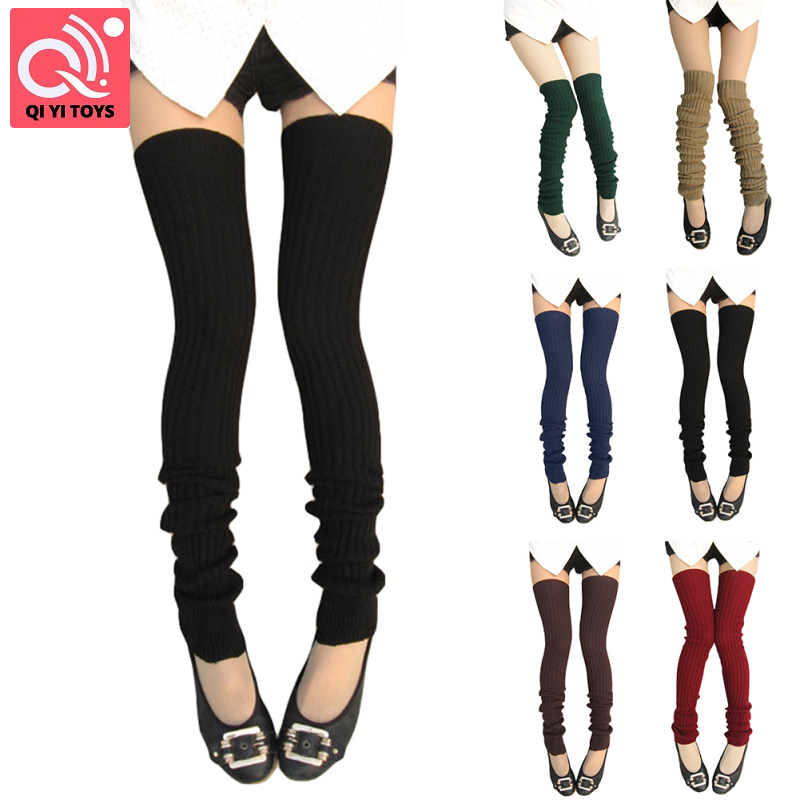 100%Authentic Women Leg Warmer Thickened Thigh High Socks Solid Color